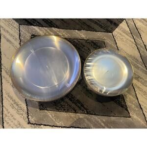 Set of 60 Plastic Gold Trimmed Dinner and Dessert Plates